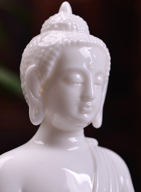 戴玉堂陶瓷随身佛五方佛东方世尊阿閦如来藏传佛像摆件不动如来佛