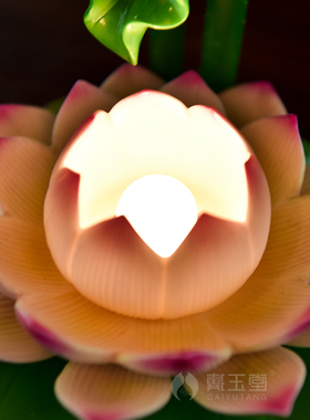 戴玉堂莲花灯荷花摆件室内佛堂装饰佛具用品供奉家用led灯供佛灯