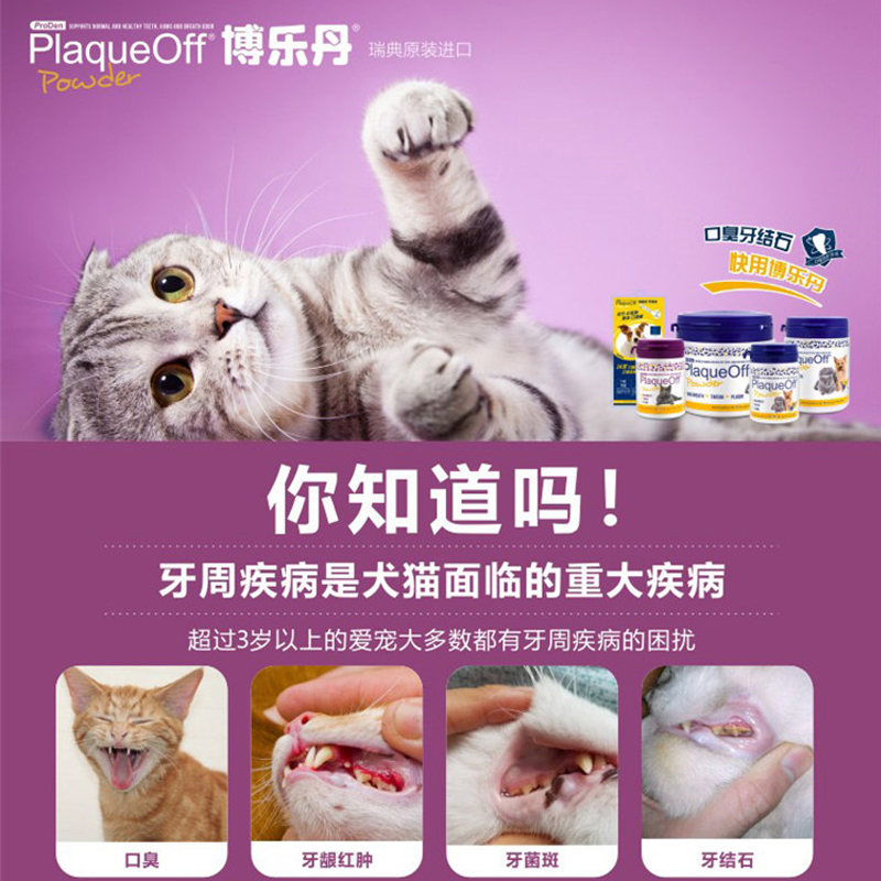 瑞典 PlaqueOff博乐丹 猫用洁牙粉 去除牙菌斑●去除牙结石 20g - 图0