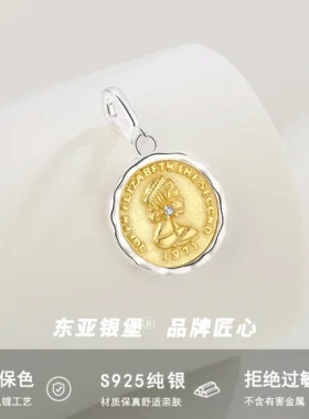 项链浮雕轻奢搭配纯银s925设计感单吊坠简约古币人像胜利女神复古