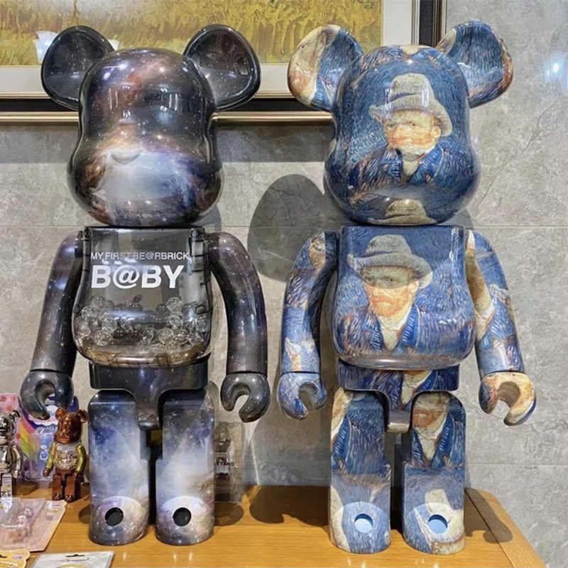 bearbrick 暴力熊积木熊摆件手办梵高星空盲盒客厅潮玩公仔小礼物 - 图0