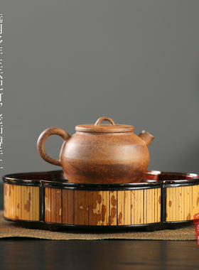 大漆海棠壶承储水茶盘茶托干泡台