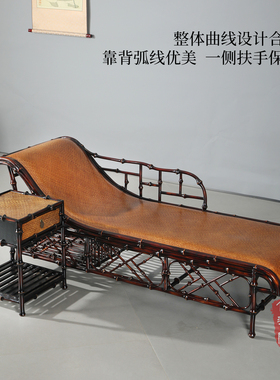 筇竹家具竹编罗汉贵妃榻躺椅竹床