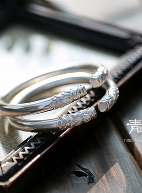 银手镯青琐记999足银原创女