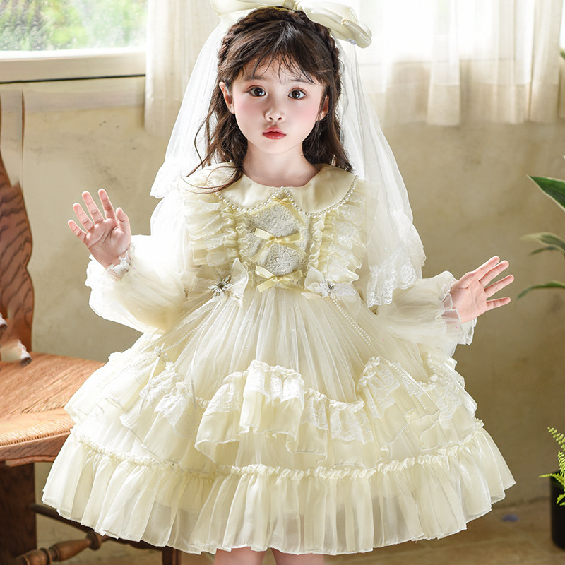 女童春秋蓬蓬公主裙 2025新品韩版儿童洋气长袖生日礼服连衣裙子,淘宝优惠券,粉丝福利购,淘宝优惠卷