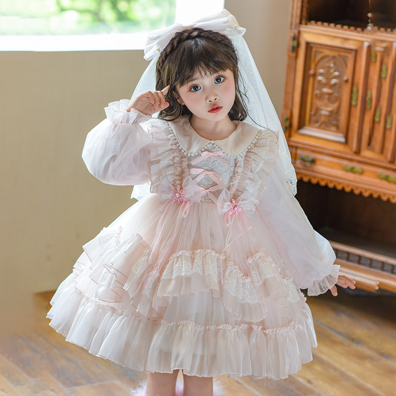 女童春秋蓬蓬公主裙 2025新品韩版儿童洋气长袖生日礼服连衣裙子,淘宝优惠券,粉丝福利购,淘宝优惠卷