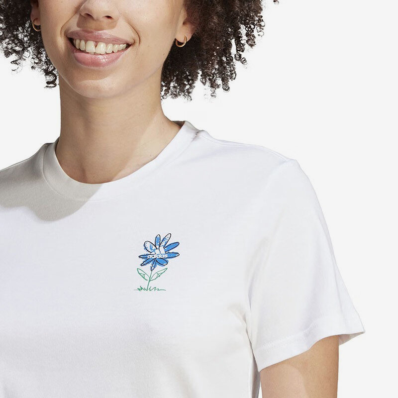 Adidas/阿迪达斯正品新款女子运动印花圆领短袖透气T恤IB4875 - 图2