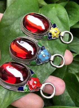 古玩古董水晶挂件红宝石吊坠