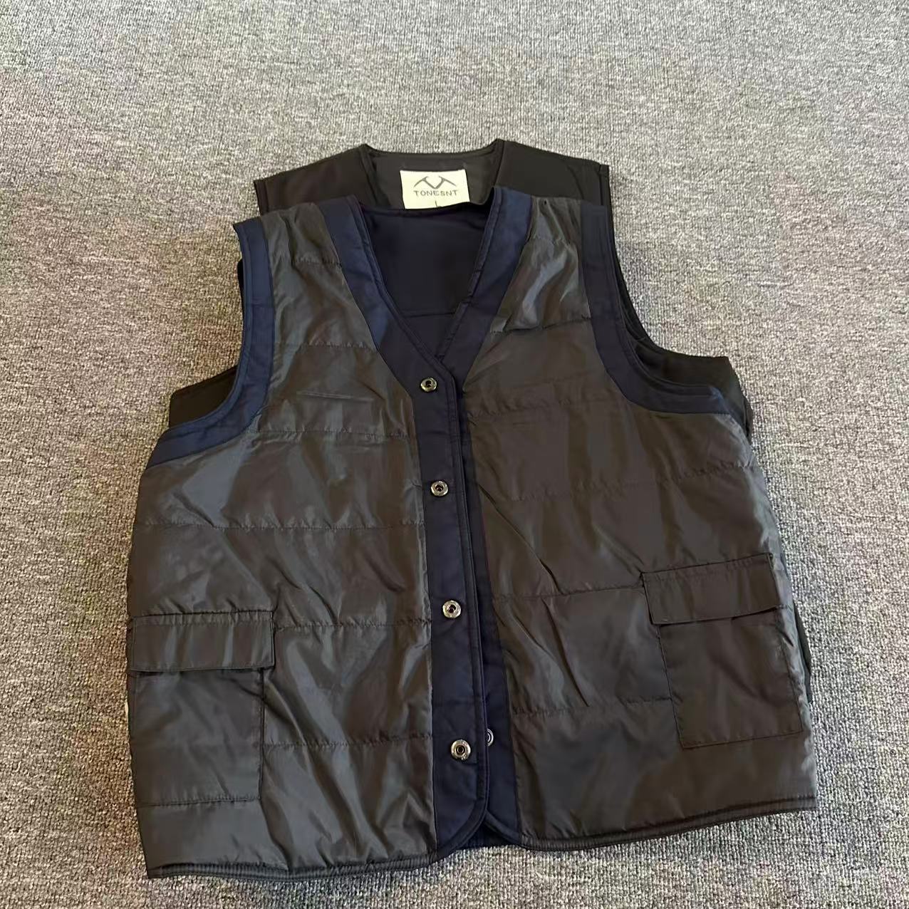 外贸男士秋冬户外多兜工装夹棉马甲 无袖坎肩马夹外套内搭 - 图3