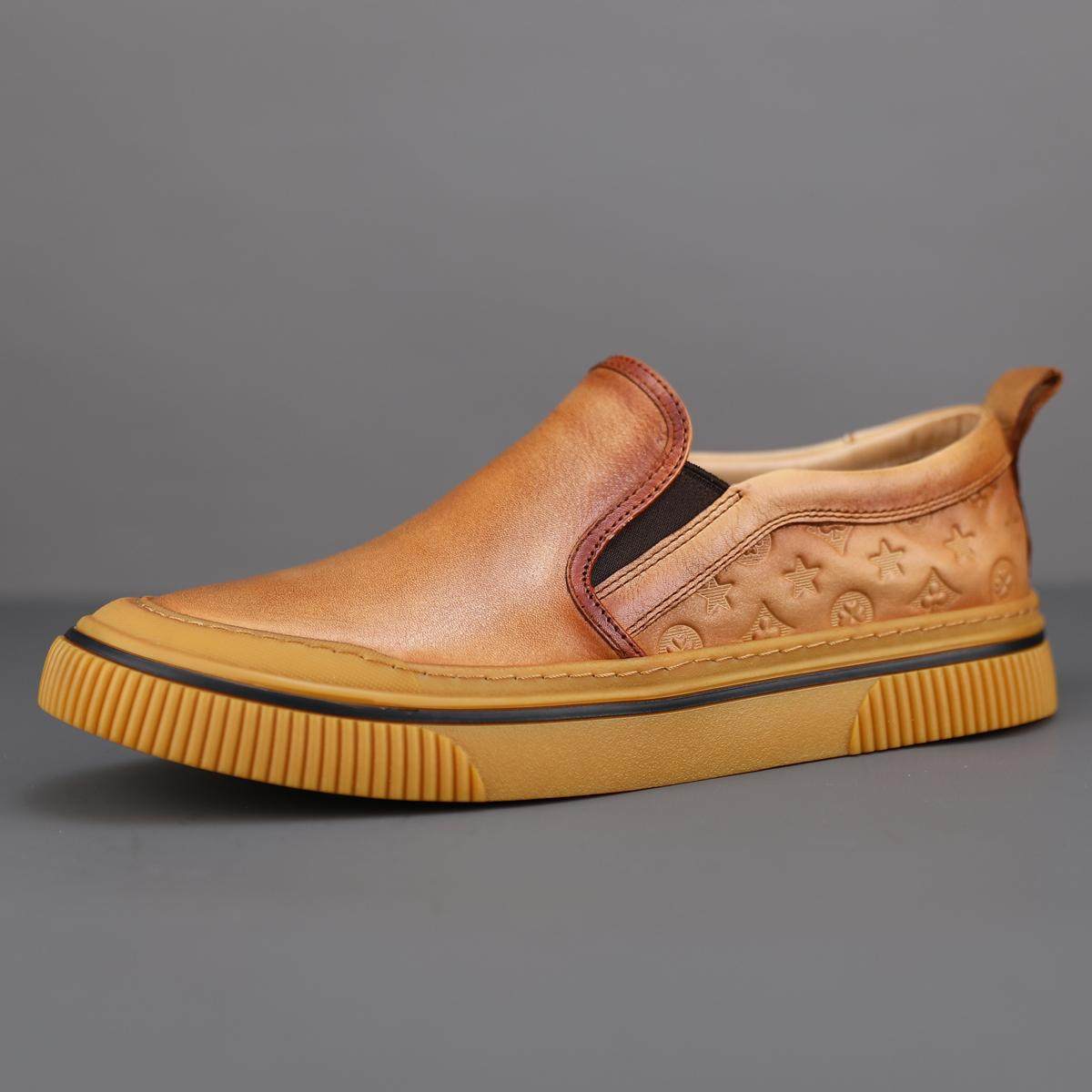 广州高品轻奢手工鞋英伦真皮重工水洗擦色头层牛皮休闲鞋男乐福鞋,淘宝优惠券,粉丝福利购,淘宝优惠卷