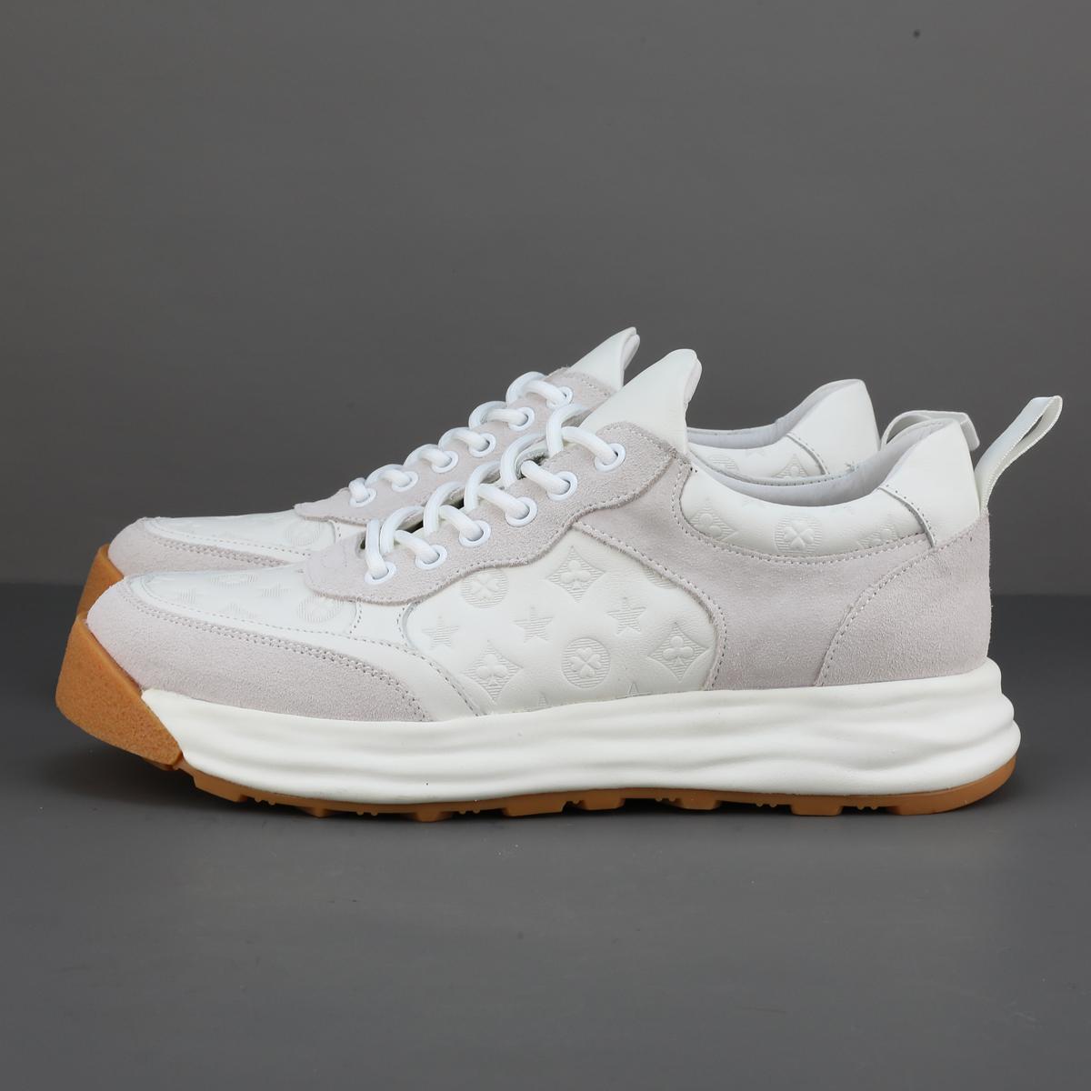 罕见高端真皮手工鞋广州真皮头层牛皮时尚百搭休闲运动鞋男德训鞋 - 图3