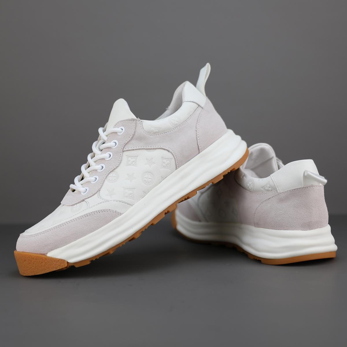 罕见高端真皮手工鞋广州真皮头层牛皮时尚百搭休闲运动鞋男德训鞋 - 图0