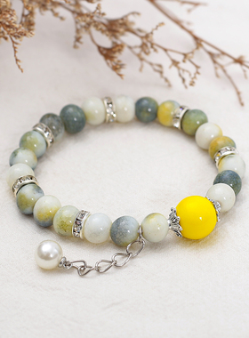 新款小清新手串珍珠流苏甜美公主风琉璃景德镇陶瓷饰品