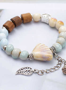 新款森系小清新手链文艺复古精致百搭流苏款地摊热卖景德镇饰品