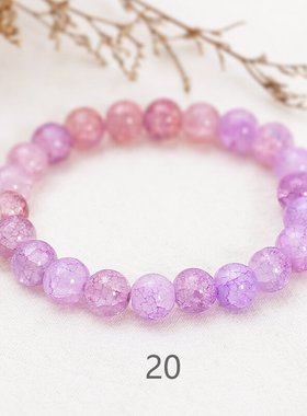 小清新玻璃森系国风女款琉璃水晶手链单圈学生盘玩手串绕指柔首饰