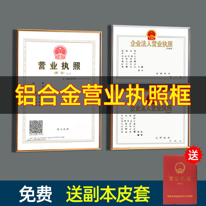 铝合金工商营业执照框架A3a4正副本食品卫生许可证相框证件证书框 - 图0