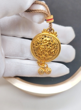 金店同款珐琅福字祥云高保色吊坠国潮风新中式编绳项链送礼佳品