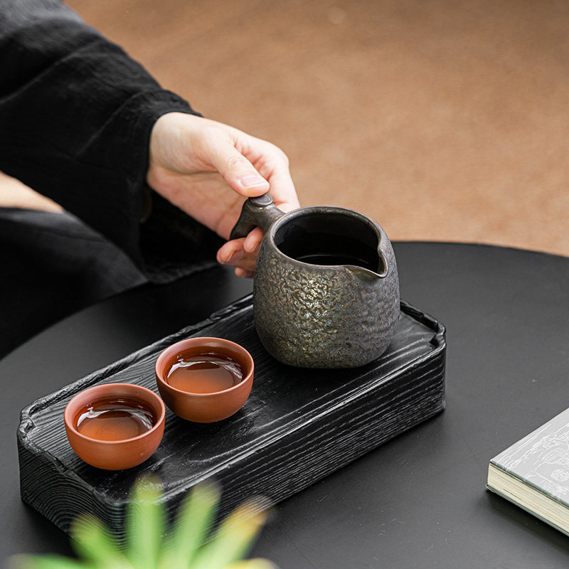 鎏金铁釉粗陶公道杯｜复古风石纹特色分茶杯锤纹茶海陶瓷功夫茶具,淘宝优惠券,粉丝福利购,淘宝优惠卷