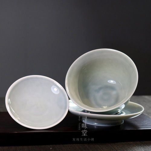 古法盐烧盖碗｜复古开片台湾三才碗高档茶碗茶备家用陶瓷功夫茶具 - 图2