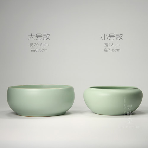 天青汝窑茶洗｜高档正品开片手工汝瓷杯洗茶盂水盆陶瓷功夫茶具 - 图0
