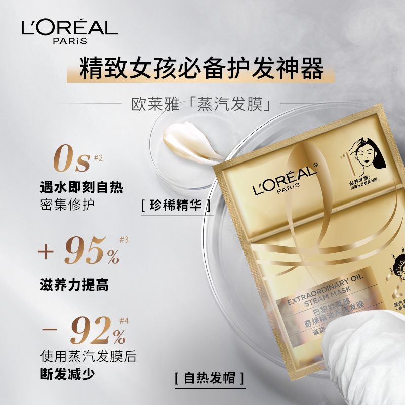 欧莱雅玻尿酸水光蒸汽发膜帽改善毛躁女柔顺护发加热干枯官方正品,淘宝优惠券,粉丝福利购,淘宝优惠卷