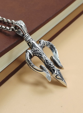 男女S925银复古项链吊坠个性