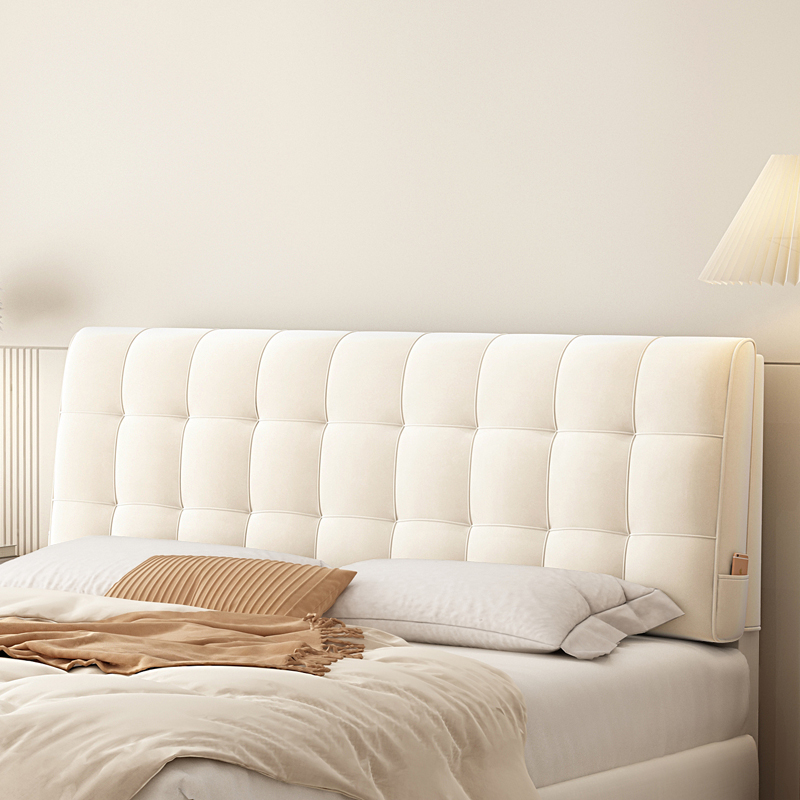 奶油风床头靠垫简约现代榻榻米软包卧室床靠垫套罩护腰大靠背定制,淘宝优惠券,粉丝福利购,淘宝优惠卷