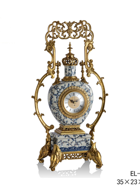 茱莉安陶瓷法式书房装饰座钟