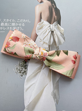 原创双层棉带碎花格纹蝴蝶结发夹