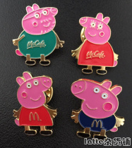 McDonald Badge Pins Pins McDonalds Small Pig Commemorative Badge Brooch Badge PIN Full of 4