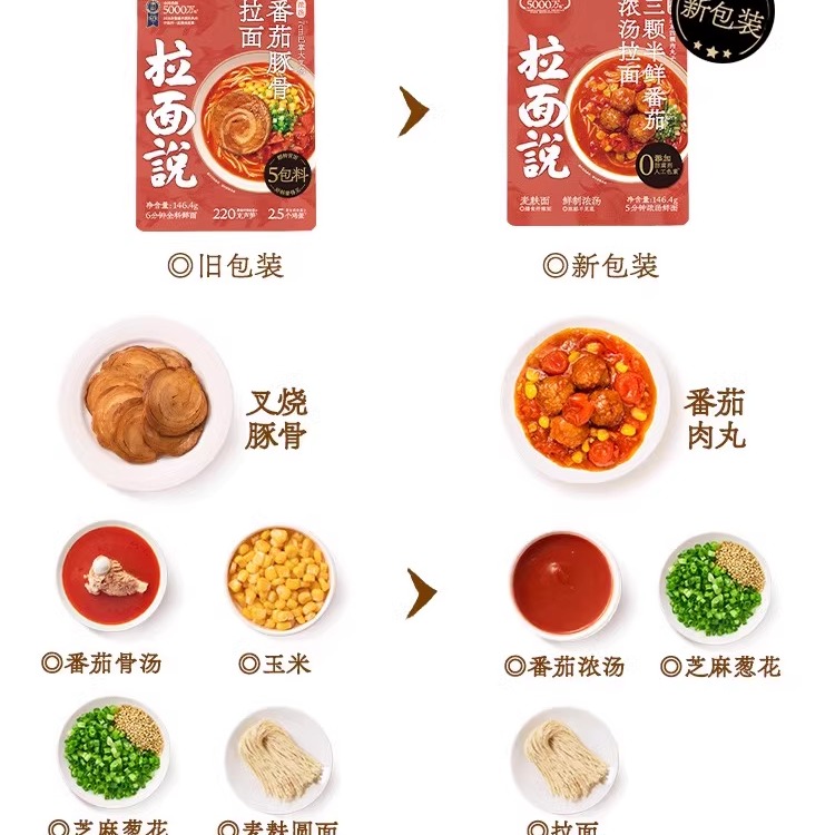 正品拉面说3袋装网红拌面方便面速食品拉面条番茄豚骨叉烧肥牛 - 图2