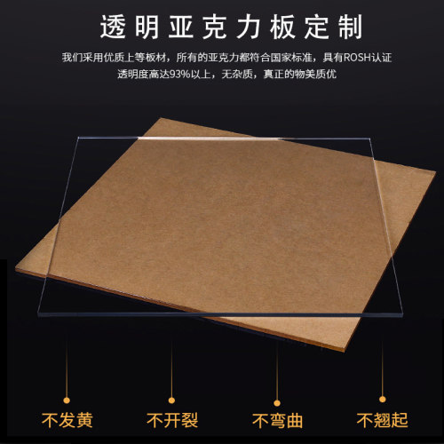 亚克力板材高透明有机玻璃板100X100mm厚3mm尺寸任意切割定制打孔 - 图1