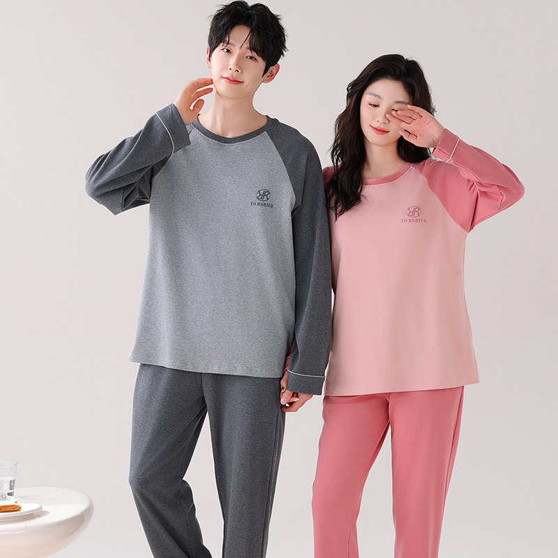 春秋情侣纯棉睡衣套头运动休闲可外穿全棉家居服秋季长袖男女套装,淘宝优惠券,粉丝福利购,淘宝优惠卷