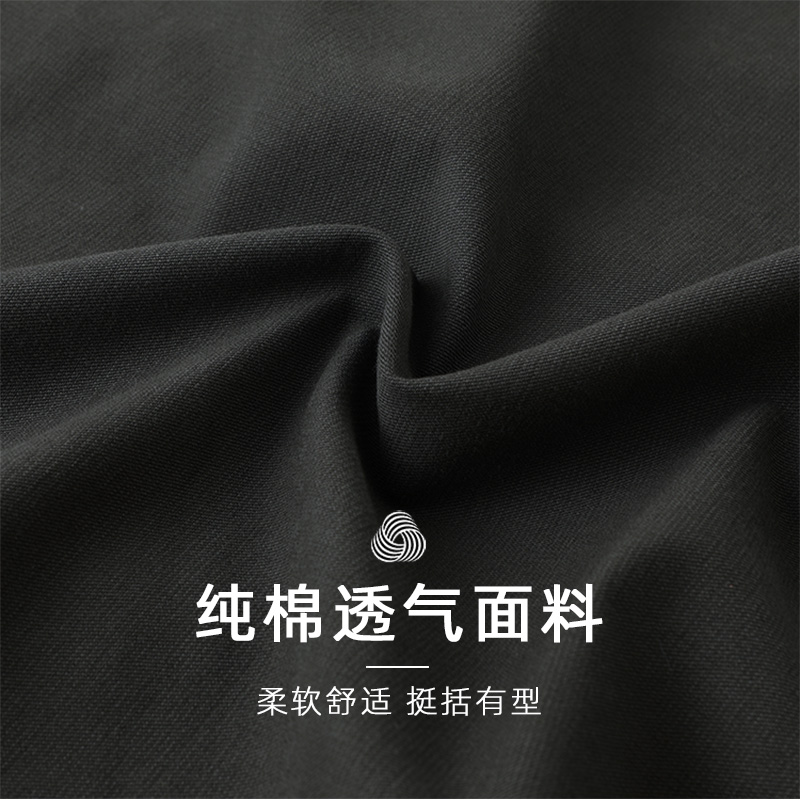 中老年男士翻领纽扣款上衣爸爸装春秋季宽松大码夹克纯棉休闲外套 - 图2