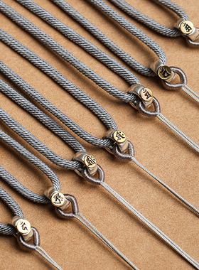 龙结S925银十二生肖本命佛手工吊