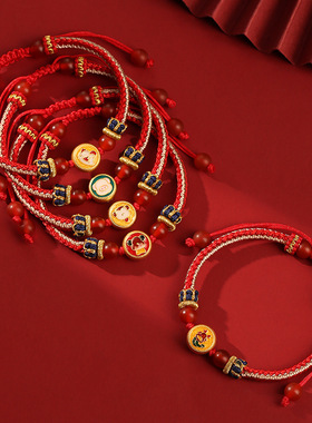 龙结国潮原创设计手绳萌趣S925银