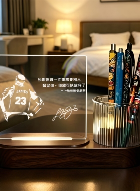 NBA篮球库里科比纪念足球梅西c罗内马尔励志定制生日夜灯桌面礼物