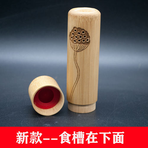 新款竹制竹蛉筒黄蛉金钟蟋蟀蛐蛐小型鸣虫盒叫罐携带莲蓬竹筒 - 图0