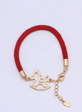 新年品质款特价~马上有钱卡通生肖红绳手链时尚简约新年转运手饰