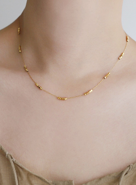 不褪色2023碎银子叠戴毛衣链