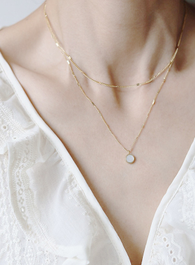 不褪色~洗澡不用取双层项链