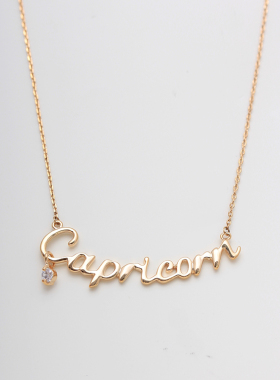 时尚冷淡风英文字母镶钻项链十二星座摩羯座个性锁骨链百搭高级感