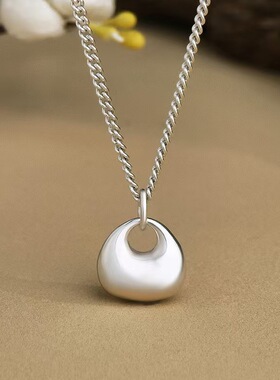 S999足银国风胖坨项链女个性轻奢小众高级感时尚锁骨链