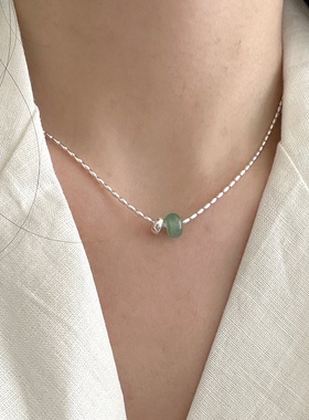 925纯银彩虹豆豆花朵项链女简约小众设计彩色笑脸爱心锁骨链