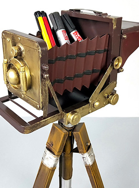 复古民国风铁艺照相机模型带支架