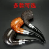 Итальянский импорт трубопроводов ручной работы старой модной мужской твердой дерева Большой труба двойной серебряный круг толстой стены