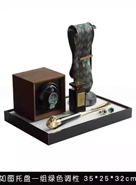 企信【入户玄关组合】样板房男士领带香水软装摆件鞋拔组合套装