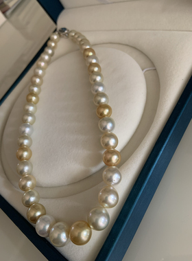 南洋金白真科研白蝶凤凰海水珍珠项链【不退不换】