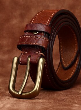 加厚粗犷非洲野牛皮复古缩纹皮带男真皮粗纹头层牛皮树纹牛仔腰带