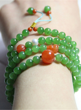 原创和田玉碧玉多圈女多圈手串